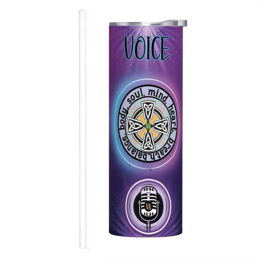 VOICE: CELTIC STYLE: 20oz Straight Stainless Steel Tumbler with Straw