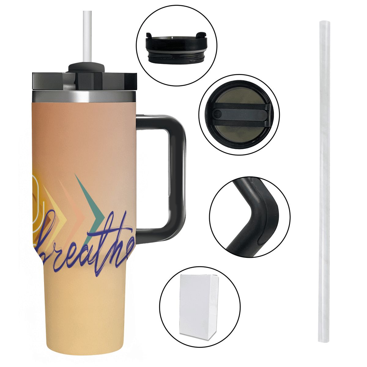 40oz Tumbler with Handle and Straw (Made in USA)