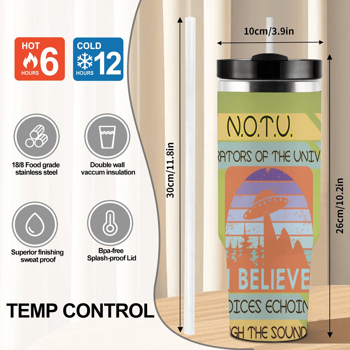 40oz Tumbler with Handle and Straw (Made in USA)