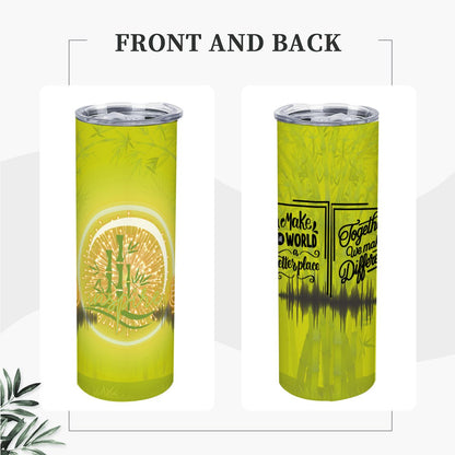 20oz Straight Stainless Steel Tumbler with Straw（Made in USA)