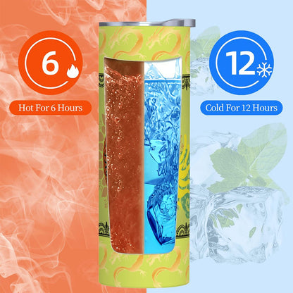 20oz Straight Stainless Steel Tumbler with Straw（Made in USA)