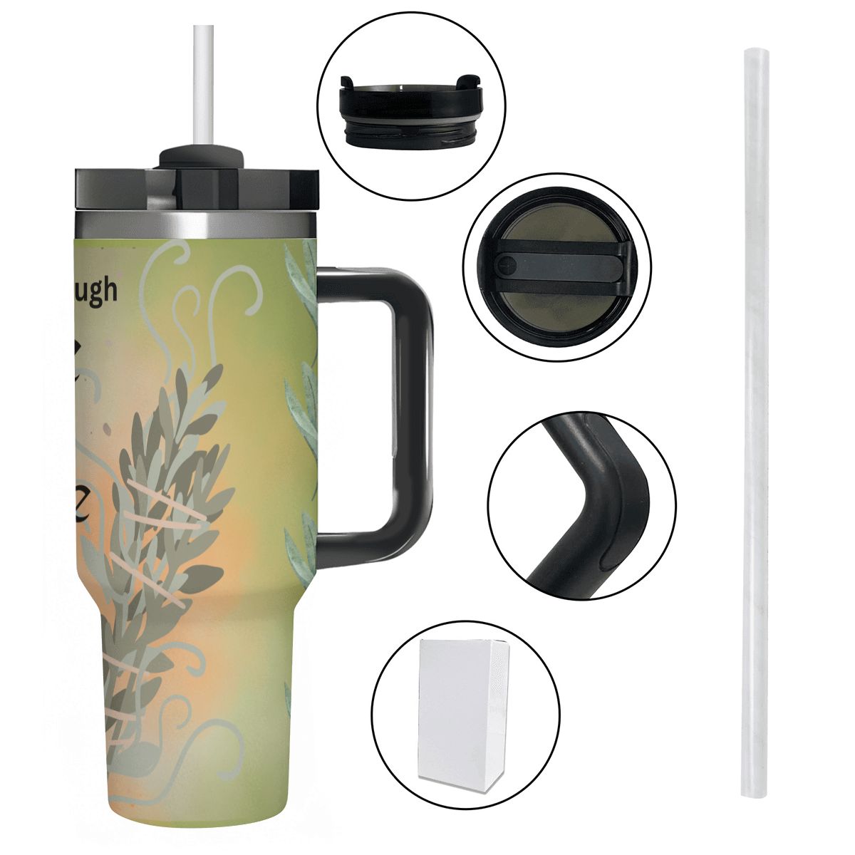 40oz Tumbler with Handle and Straw (Made in USA)