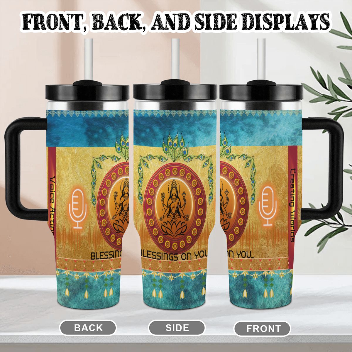 40oz Tumbler with Handle and Straw (Made in USA)