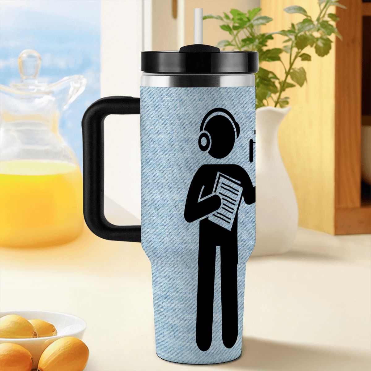 40oz Tumbler with Handle and Straw (Made in USA)