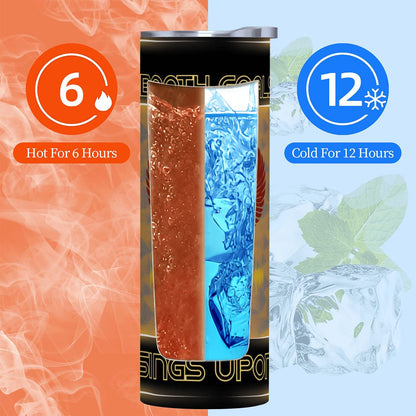 20oz Straight Stainless Steel Tumbler with Straw（Made in USA)