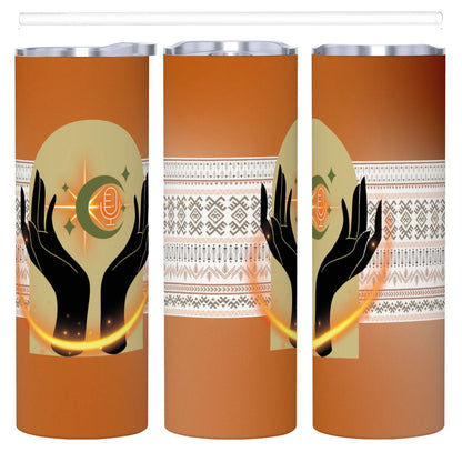 20oz Straight Stainless Steel Tumbler with Straw（Made in USA)
