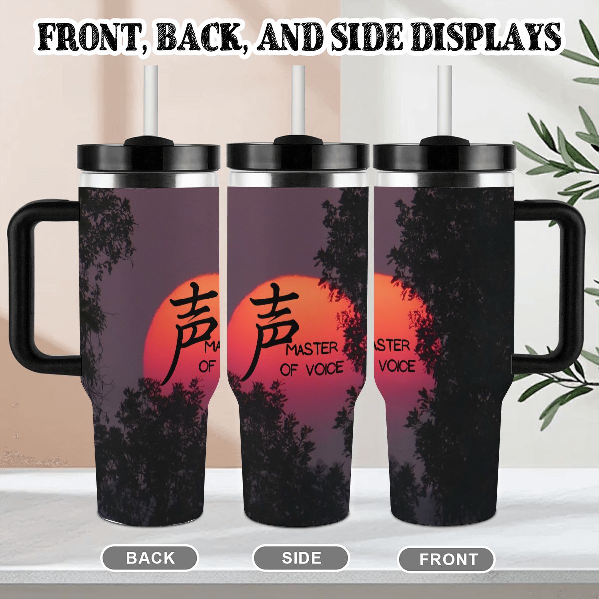 40oz Tumbler with Handle and Straw (Made in USA)