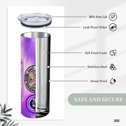 20oz Straight Stainless Steel Tumbler with Straw