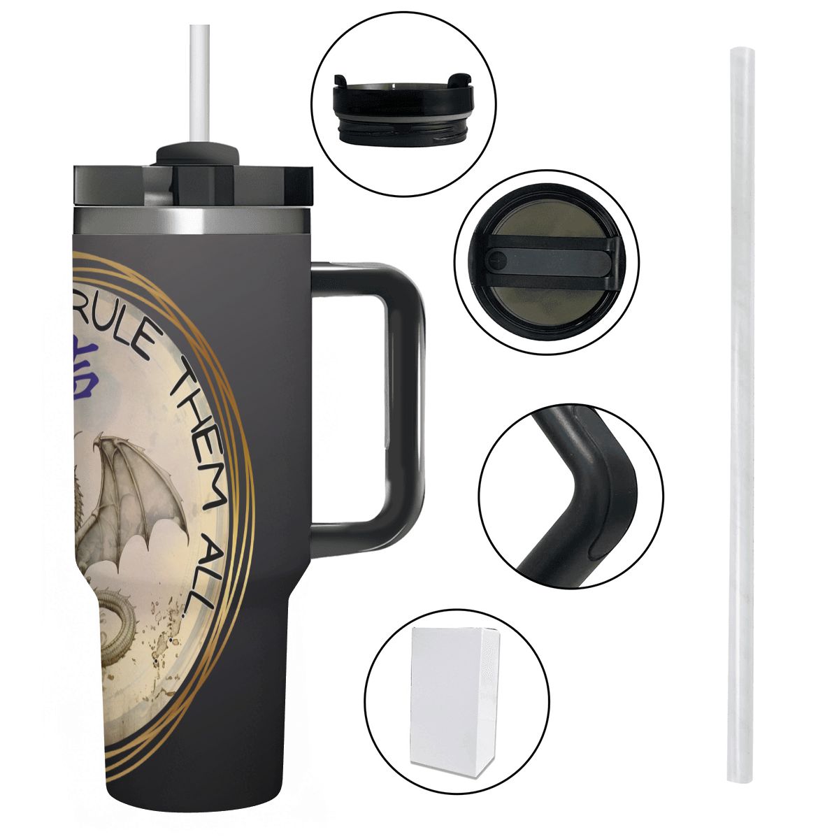 40oz Tumbler with Handle and Straw (Made in USA)