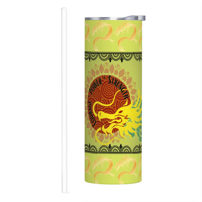 20oz Straight Stainless Steel Tumbler with Straw（Made in USA)