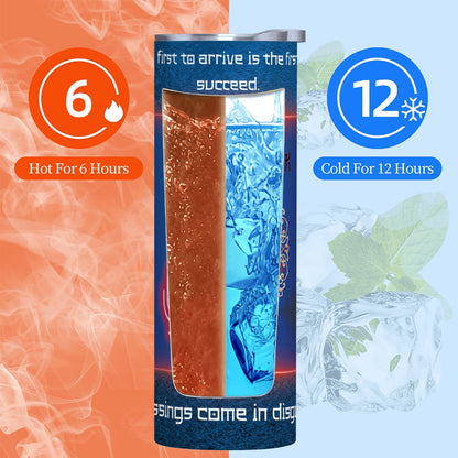 20oz Straight Stainless Steel Tumbler with Straw