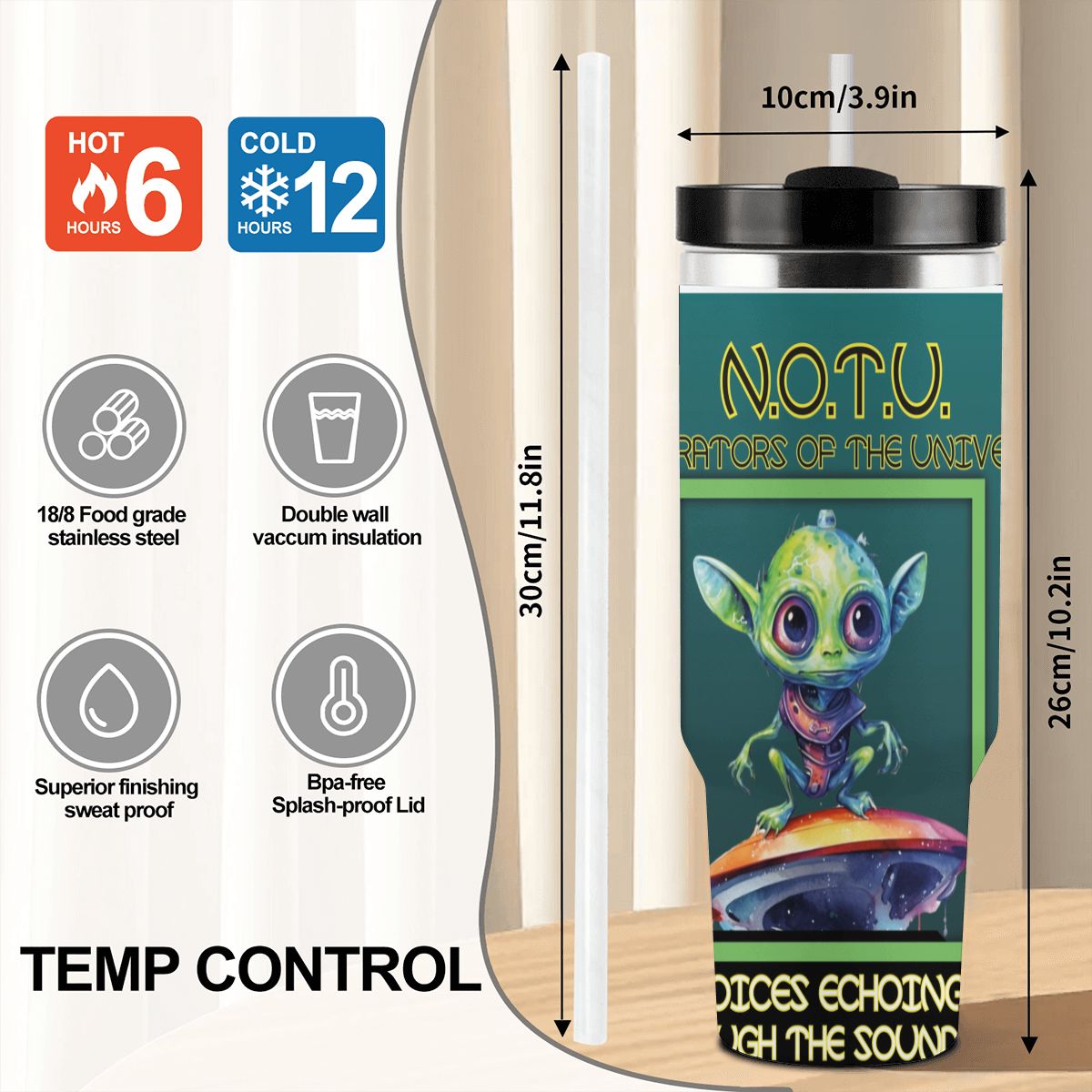40oz Tumbler with Handle and Straw (Made in USA)