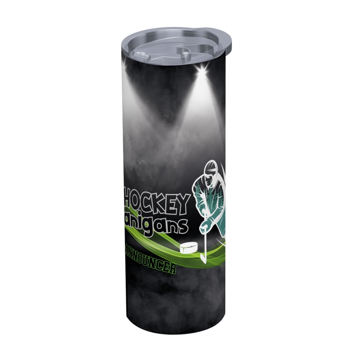 VOICE: HOCKEY STYLE: 20oz Straight Stainless Steel Tumbler with Straw