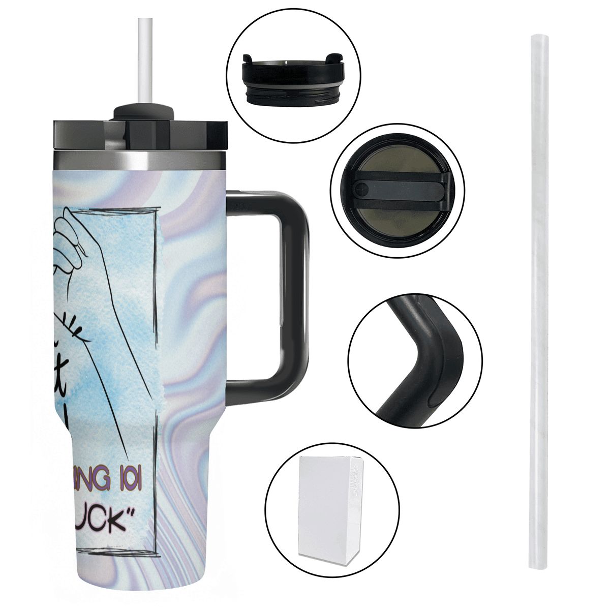 40oz Tumbler with Handle and Straw (Made in USA)