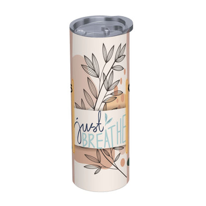 20oz Straight Stainless Steel Tumbler with Straw（Made in USA)