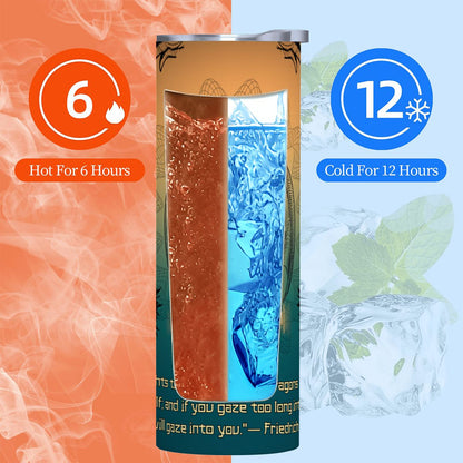 20oz Straight Stainless Steel Tumbler with Straw（Made in USA)