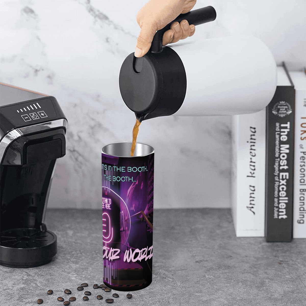 CREATE YOUR WORLD: 20oz Straight Stainless Steel Tumbler with Straw