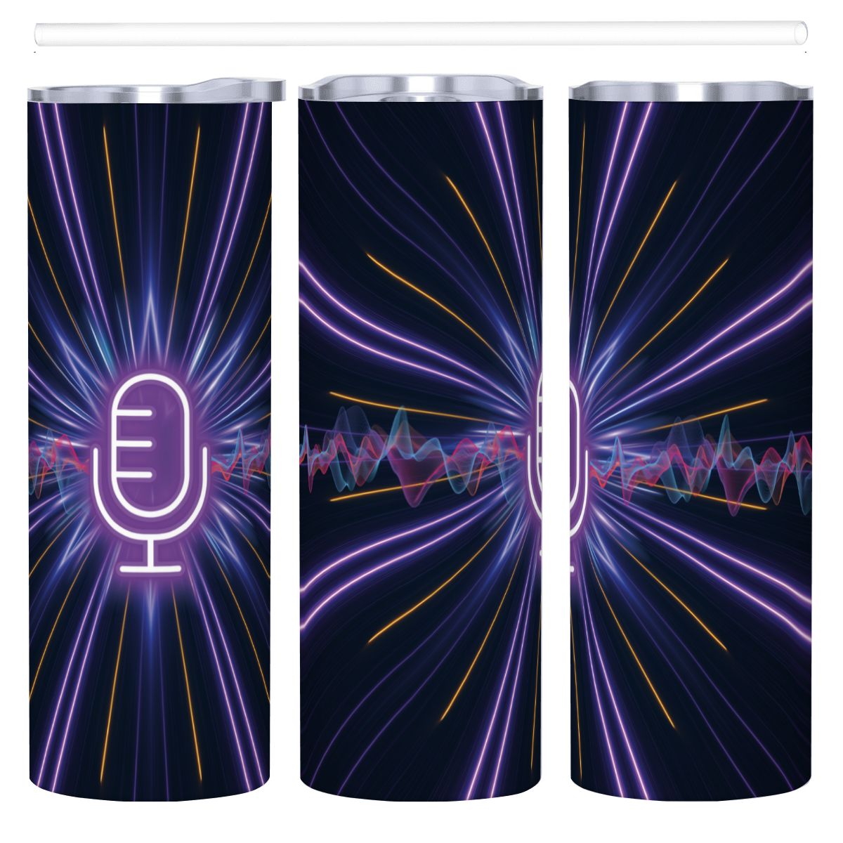 20oz Straight Stainless Steel Tumbler with Straw（Made in USA)
