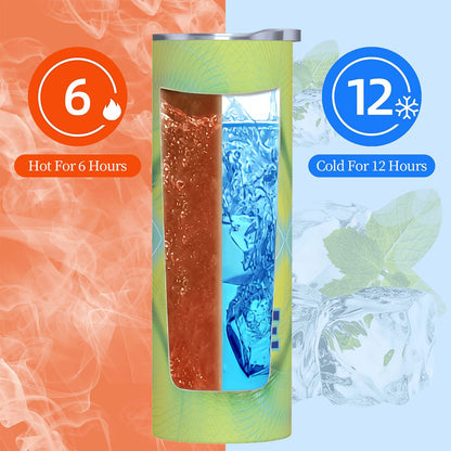 20oz Straight Stainless Steel Tumbler with Straw（Made in USA)