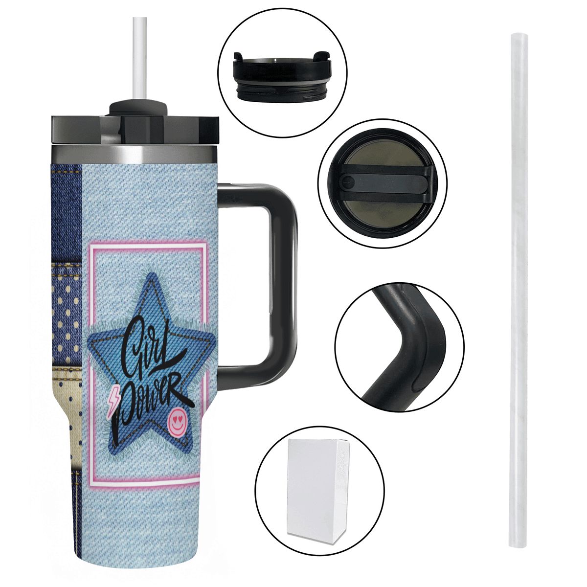 40oz Tumbler with Handle and Straw (Made in USA)