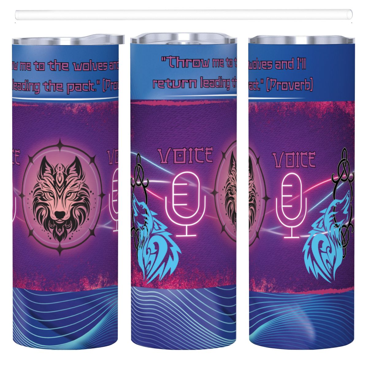 20oz Straight Stainless Steel Tumbler with Straw