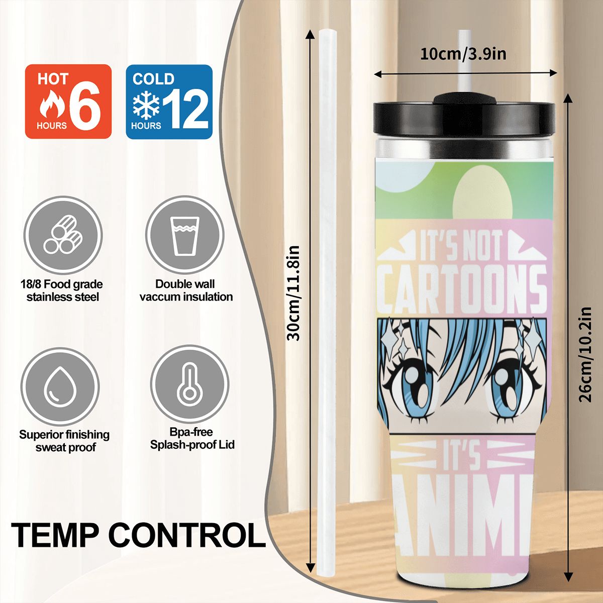 40oz Tumbler with Handle and Straw (Made in USA)