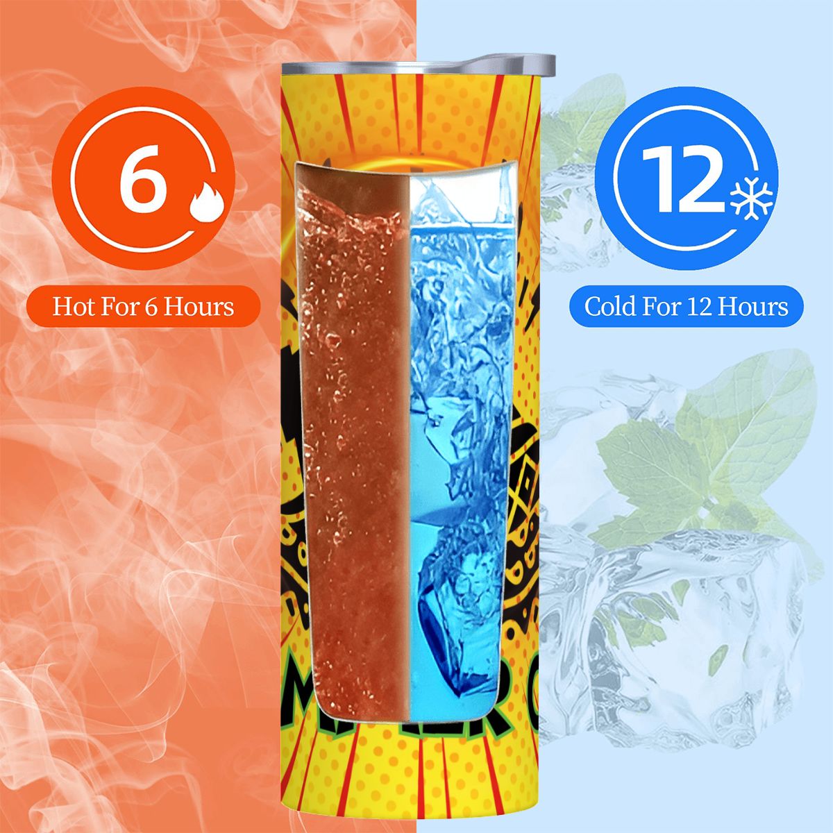 20oz Straight Stainless Steel Tumbler with Straw（Made in USA)