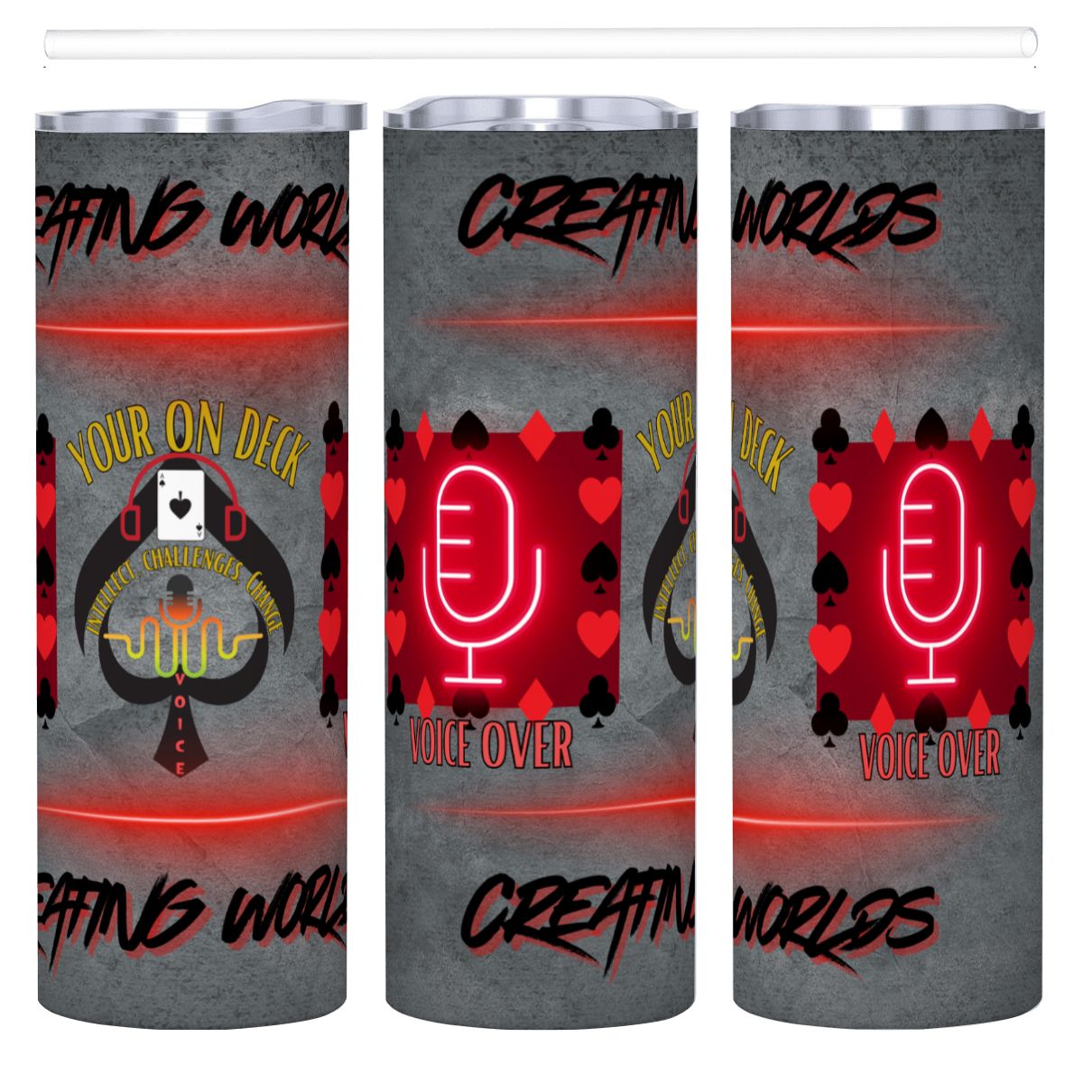 20oz Straight Stainless Steel Tumbler with Straw
