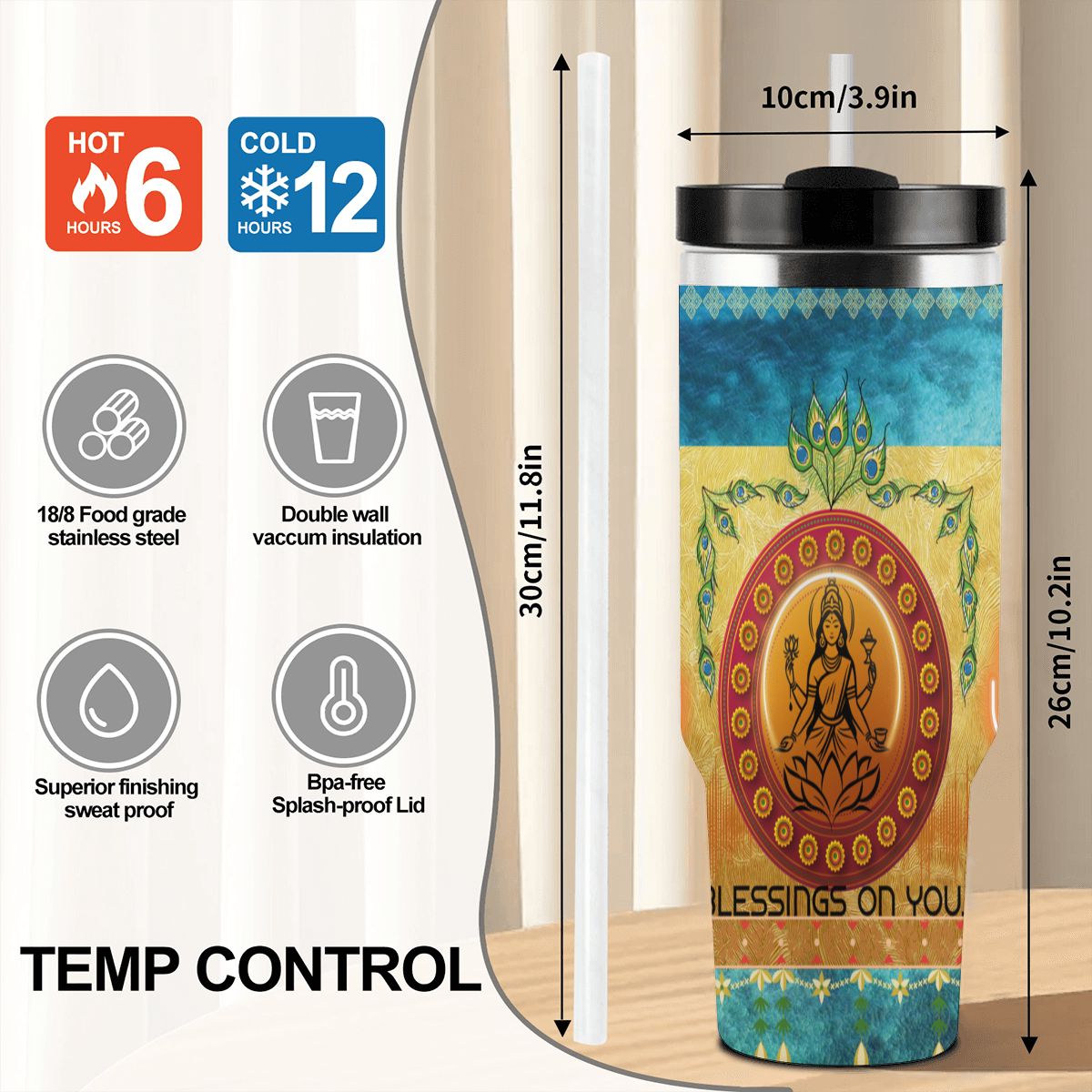 40oz Tumbler with Handle and Straw (Made in USA)