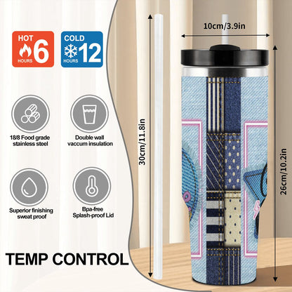 40oz Tumbler with Handle and Straw (Made in USA)