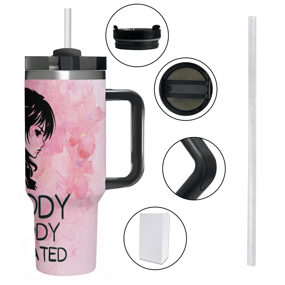 40oz Tumbler with Handle and Straw (Made in USA)