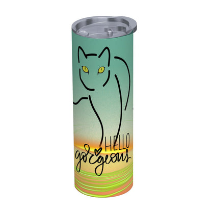 20oz Straight Stainless Steel Tumbler with Straw
