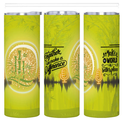 20oz Straight Stainless Steel Tumbler with Straw（Made in USA)