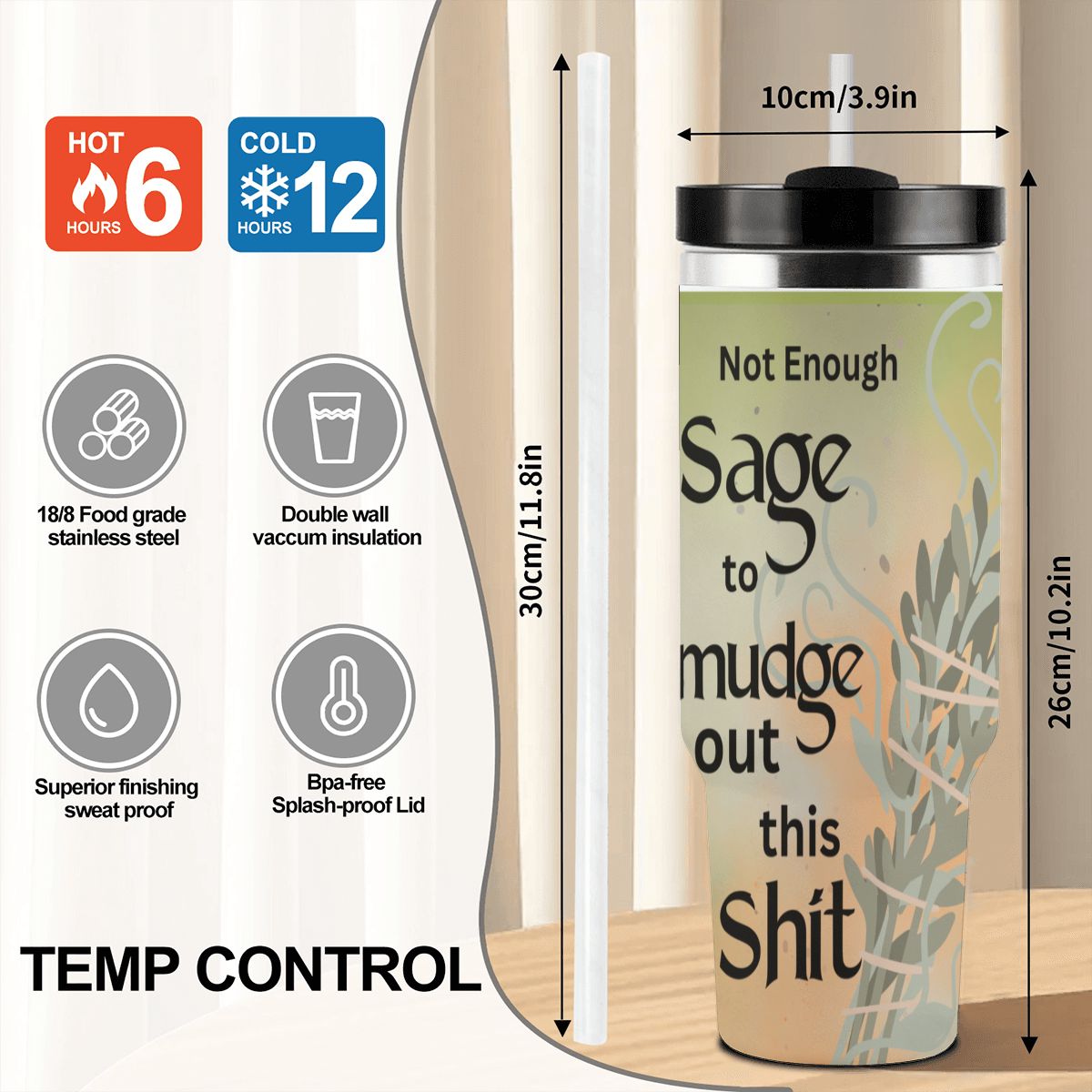 40oz Tumbler with Handle and Straw (Made in USA)