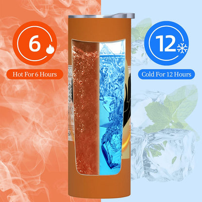 20oz Straight Stainless Steel Tumbler with Straw（Made in USA)