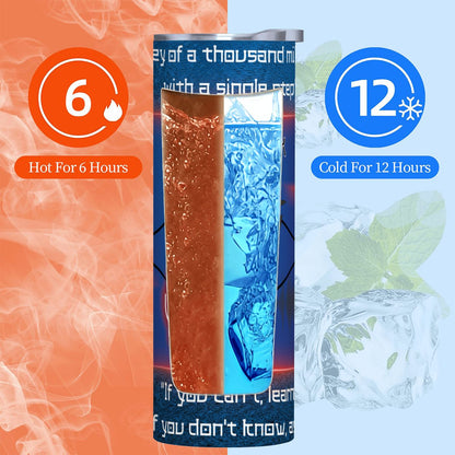 20oz Straight Stainless Steel Tumbler with Straw（Made in USA)