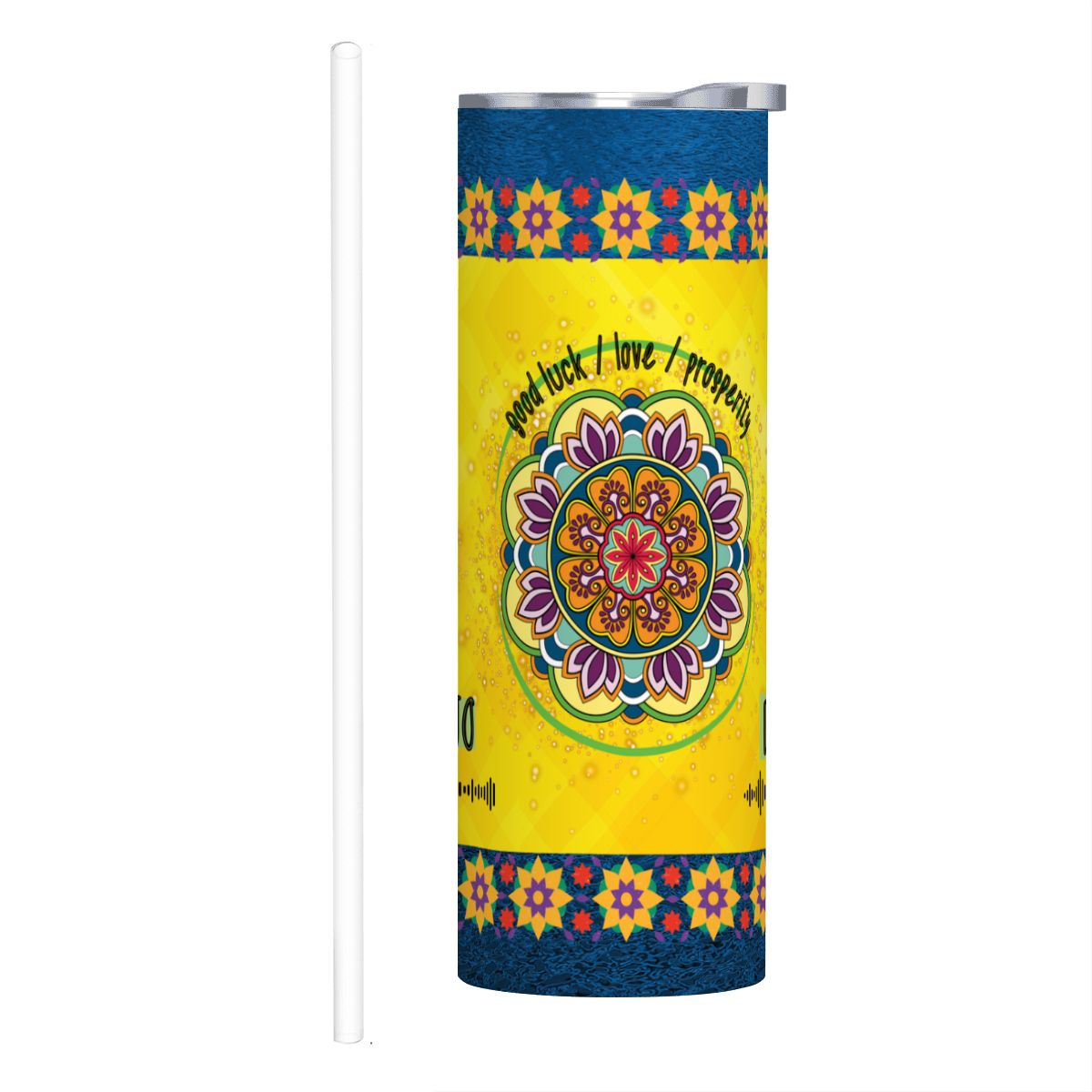 20oz Straight Stainless Steel Tumbler with Straw