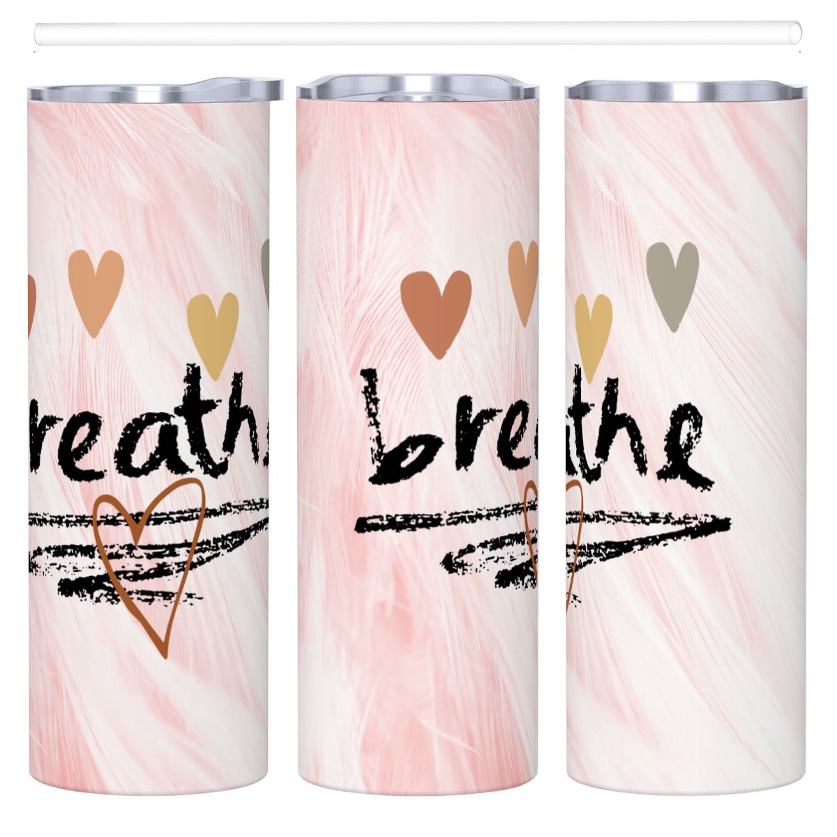 20oz Straight Stainless Steel Tumbler with Straw（Made in USA)