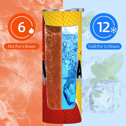 20oz Straight Stainless Steel Tumbler with Straw（Made in USA)