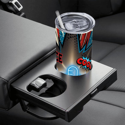 20oz Straight Stainless Steel Tumbler with Straw（Made in USA)