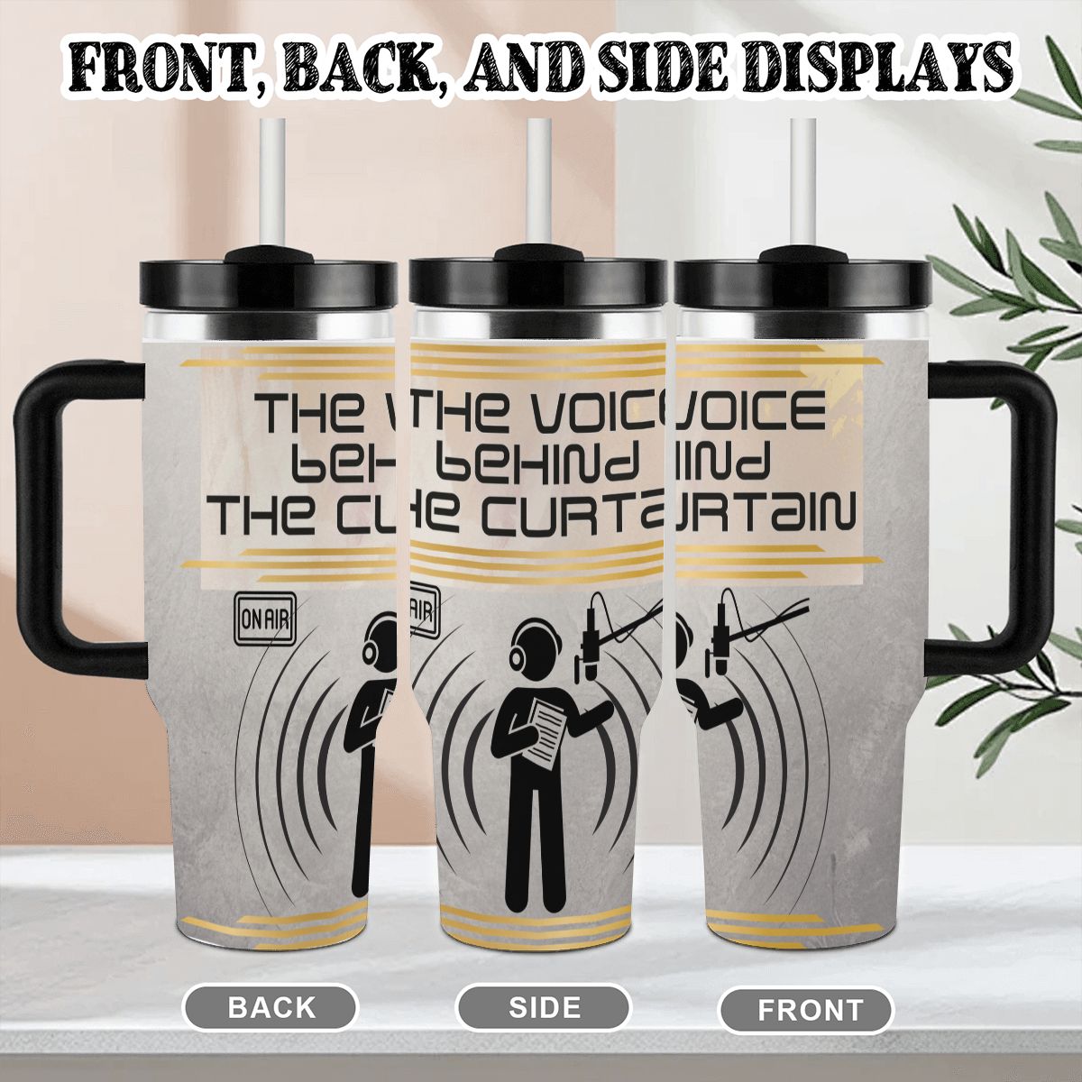 40oz Tumbler with Handle and Straw (Made in USA)