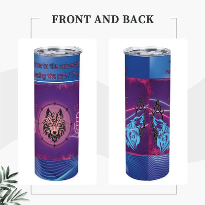 20oz Straight Stainless Steel Tumbler with Straw