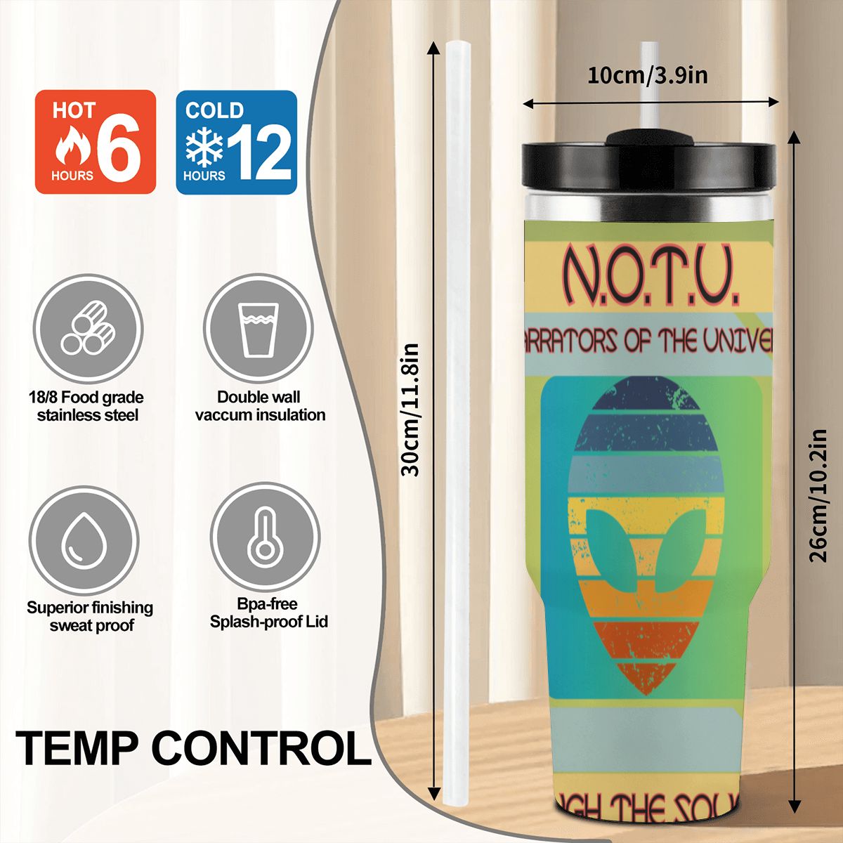 40oz Tumbler with Handle and Straw (Made in USA)