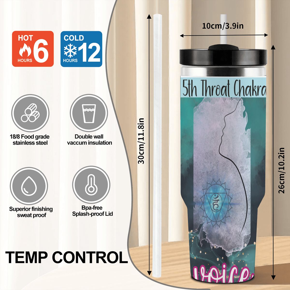 40oz Tumbler with Handle and Straw (Made in USA)