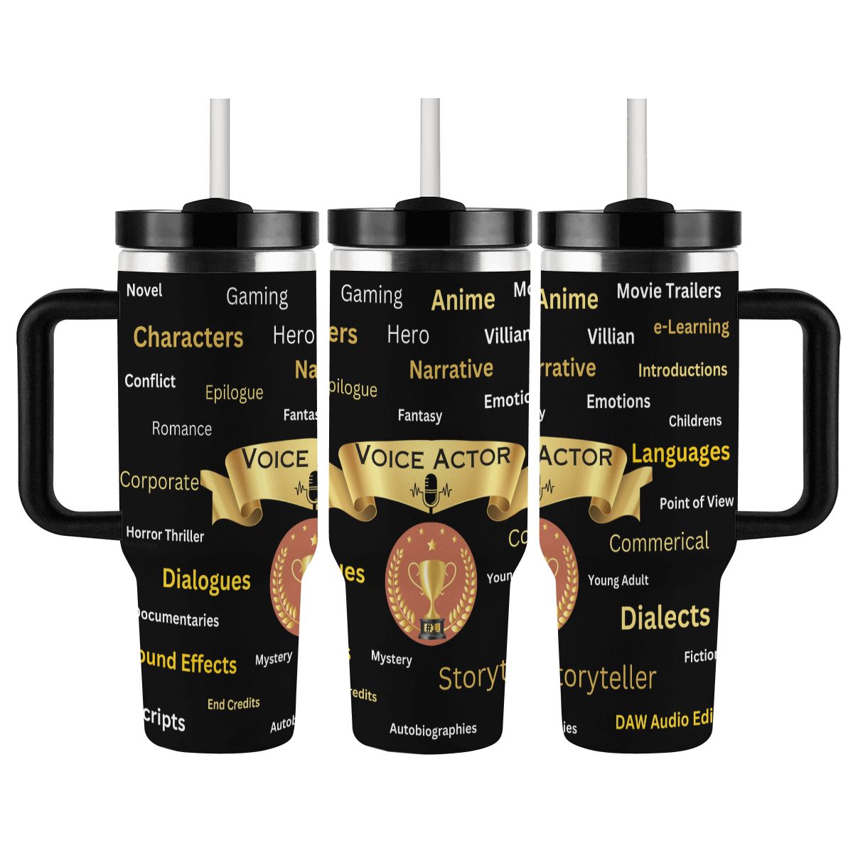 40oz Tumbler with Handle and Straw (Made in USA)