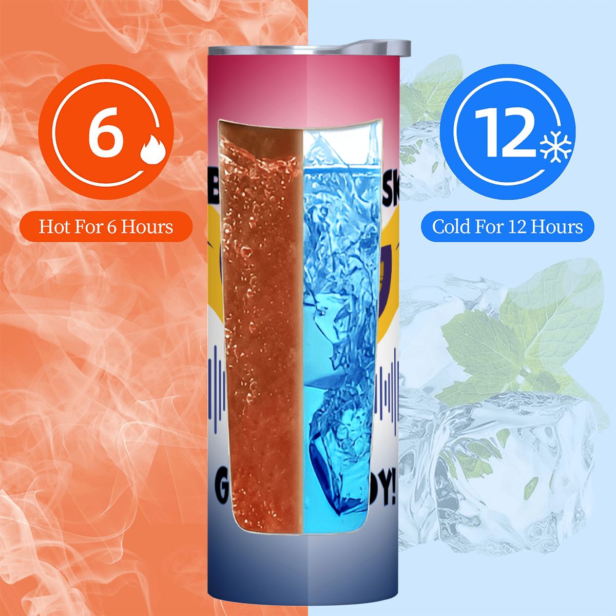 BOOTH MASK: SUPER HERO: 20oz Straight Stainless Steel Tumbler with Straw