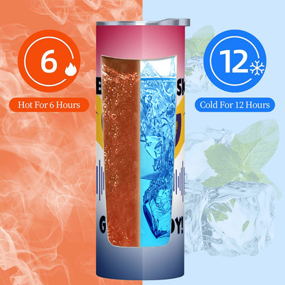 BOOTH MASK: SUPER HERO: 20oz Straight Stainless Steel Tumbler with Straw