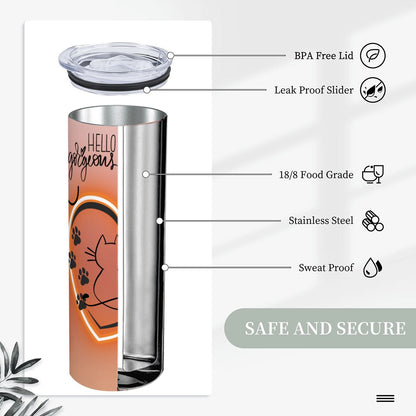20oz Straight Stainless Steel Tumbler with Straw（Made in USA)