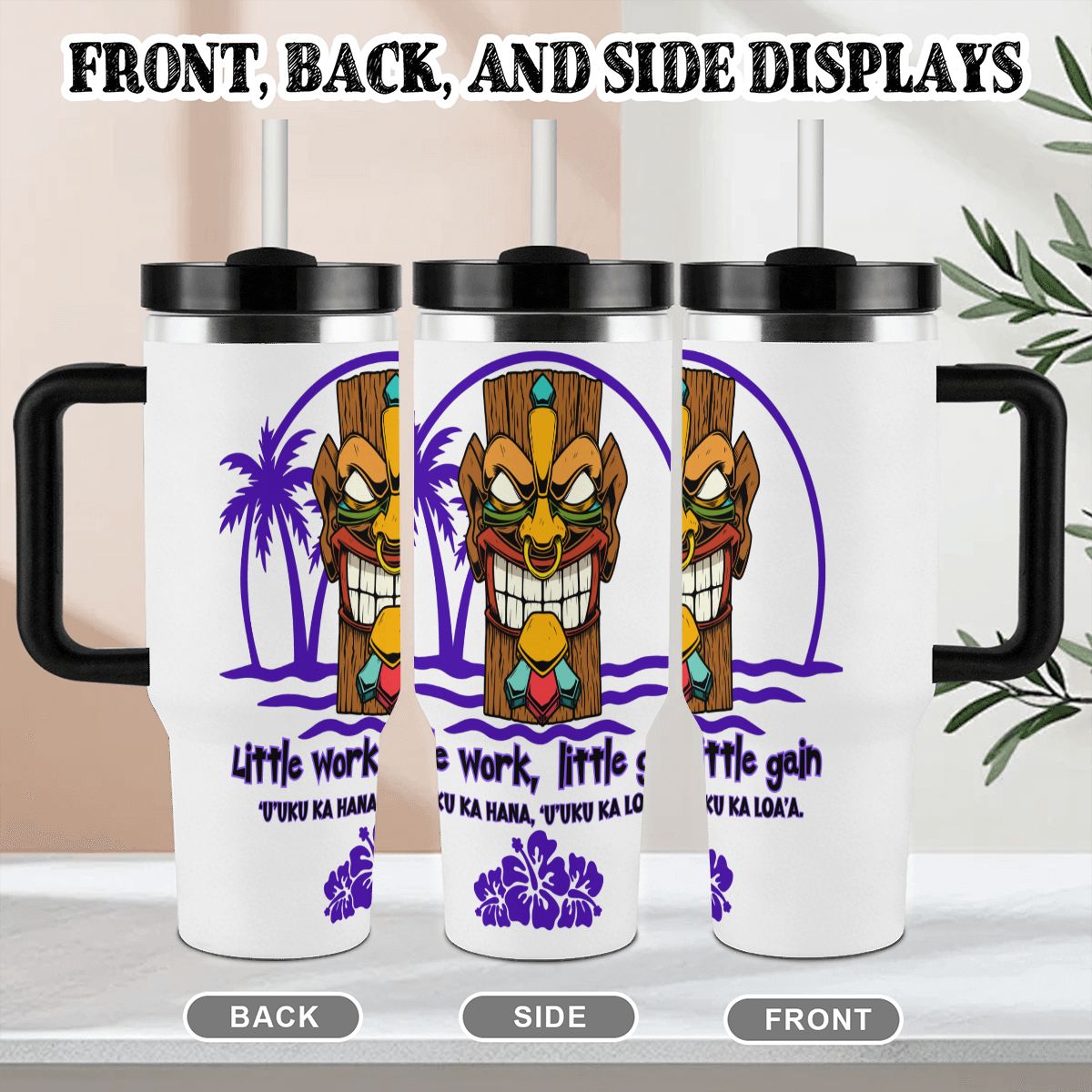 40oz Tumbler with Handle and Straw (Made in USA)