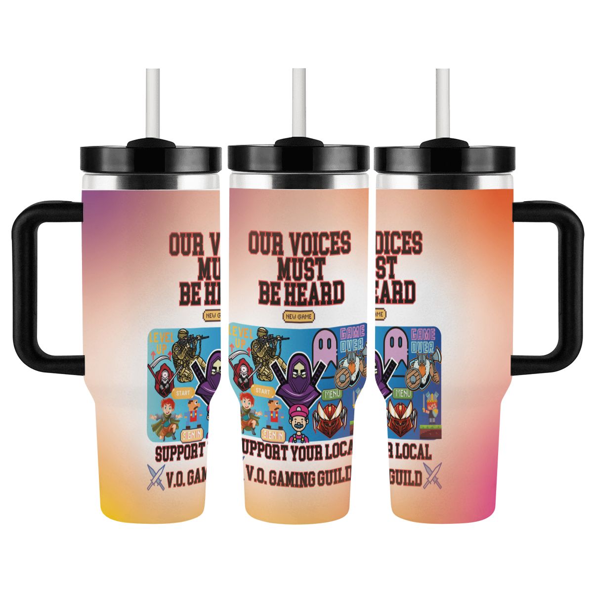 40oz Tumbler with Handle and Straw (Made in USA)